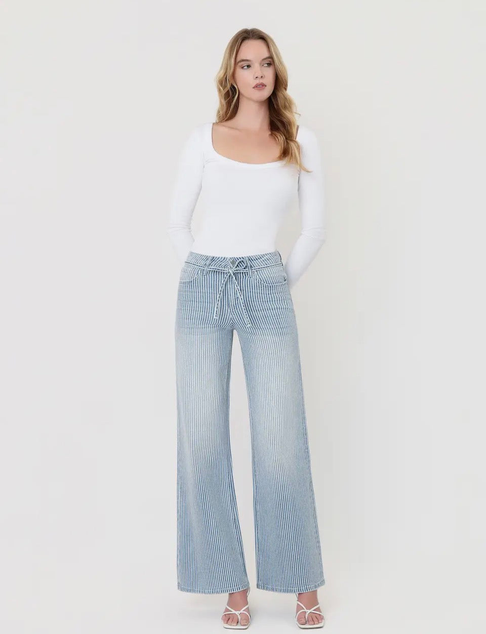 Tie Stripe Wide Leg