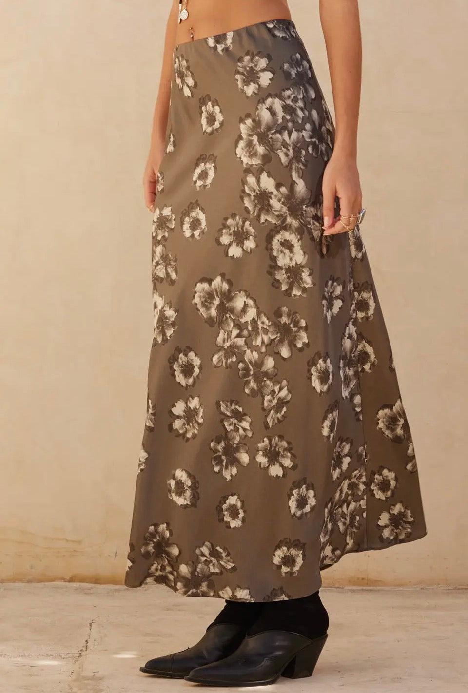 Floral Satin Maxi