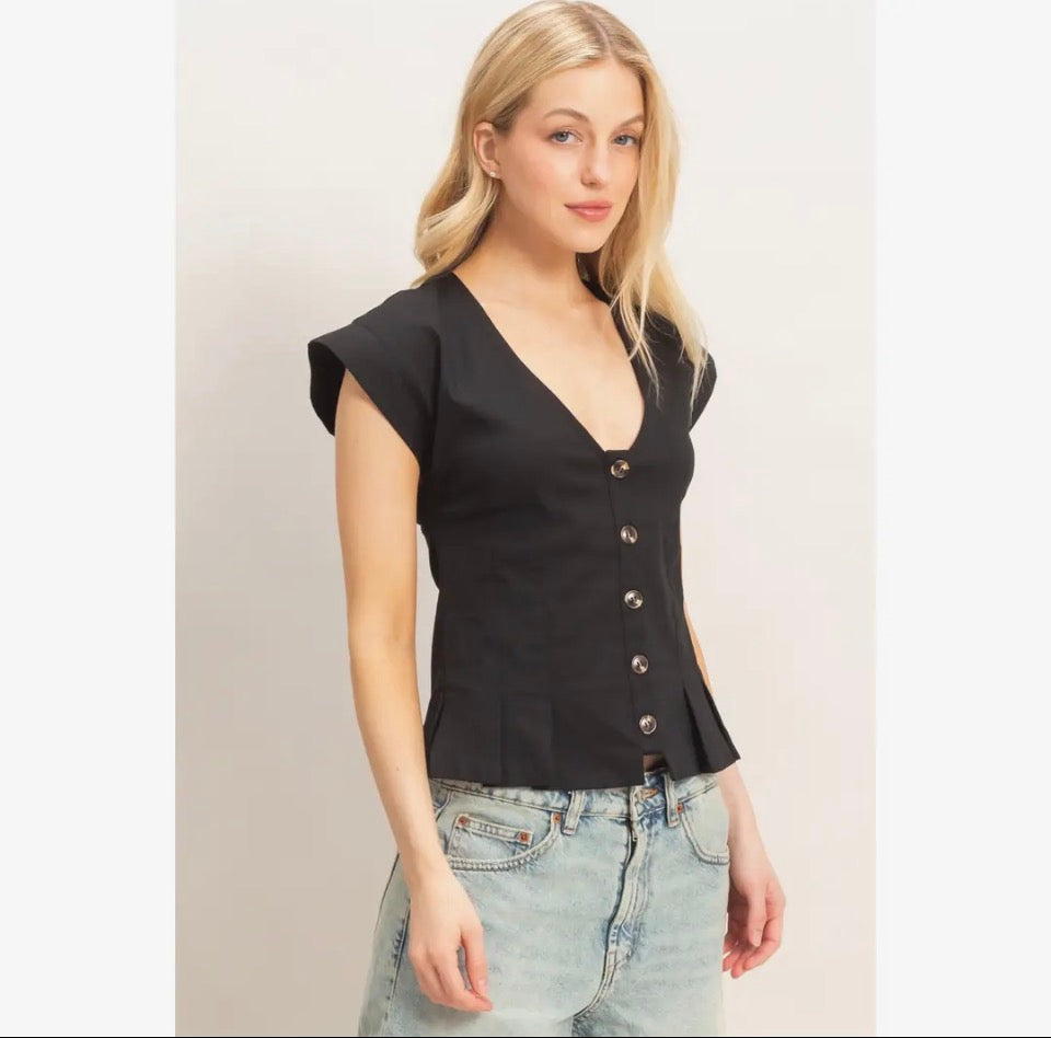 Black Peplum Vest
