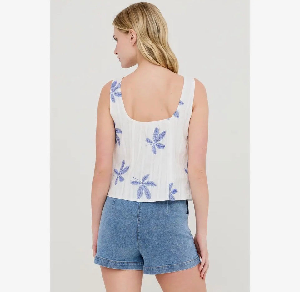 Palm Ruffle Sleeveless