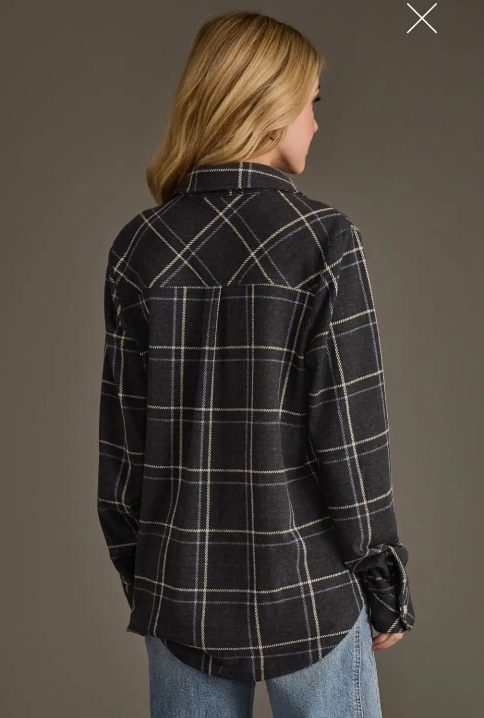 Dark Grey Plaid Flannel