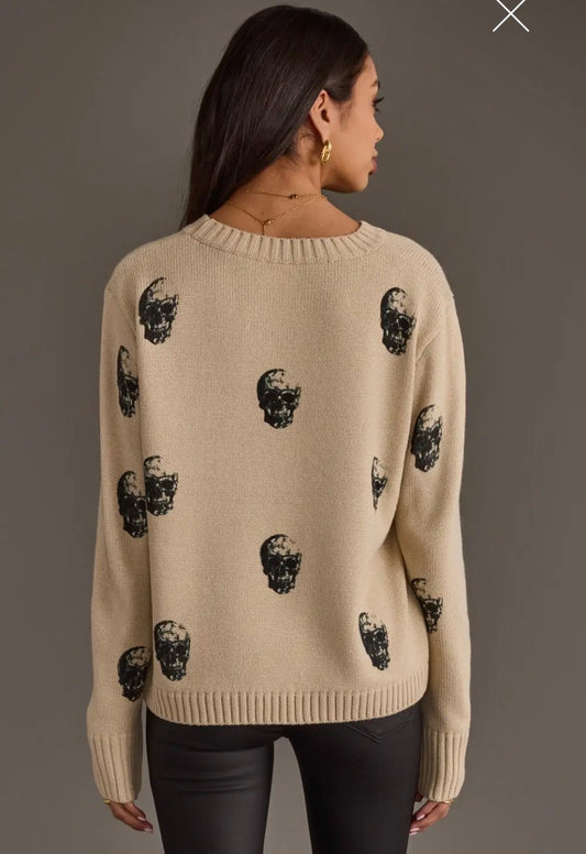 Tan Skull Sweater
