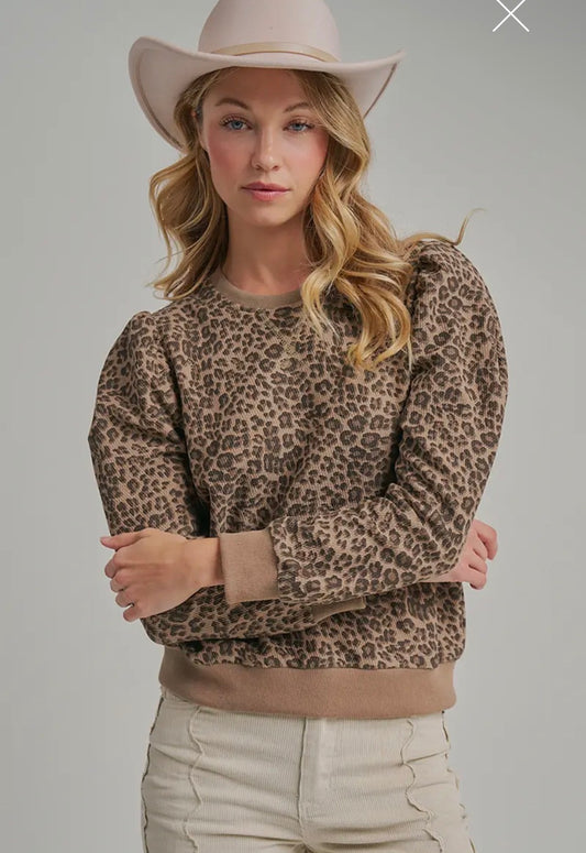 Leopard Puff Sleeve