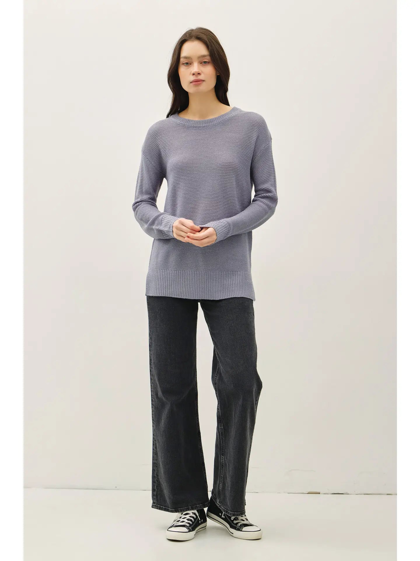 Dusty Slate Boyfriend Sweater