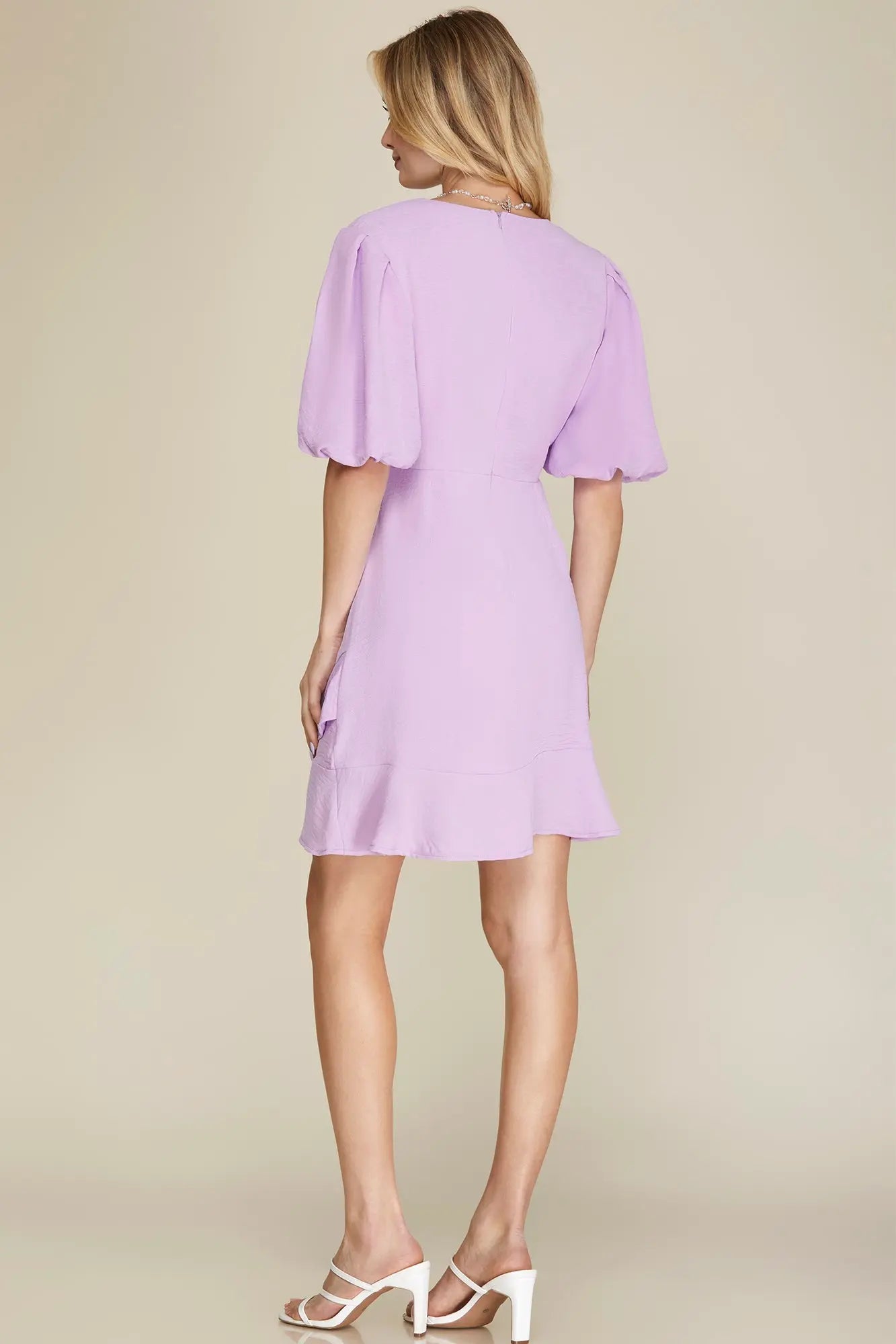 Lavender Ruffle Hem Dress