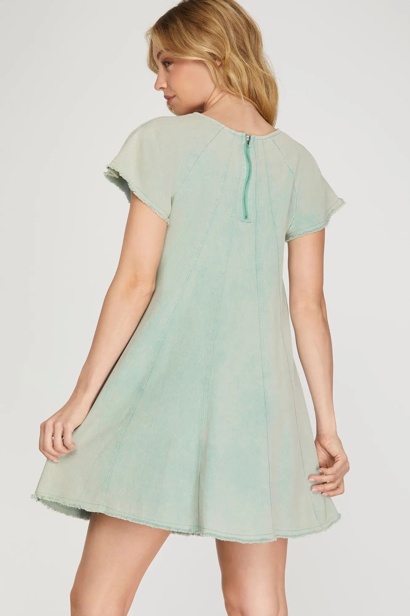 Sea Foam Cap Sleeve Dress