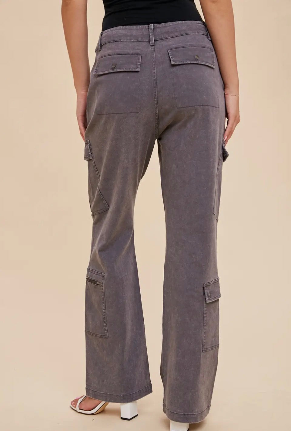 Charcoal Zip Cargo Pants