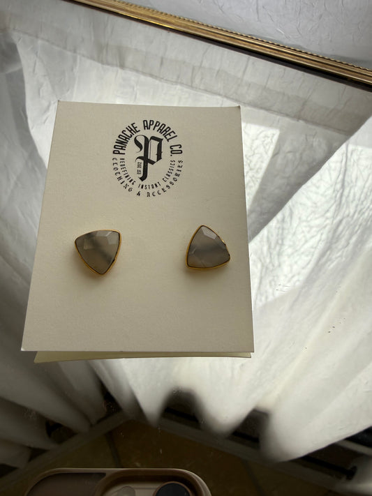 Gem Triangle Stud Earrings