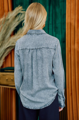 Ruffled Chambray Black