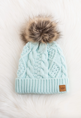 Pom Cable Knit Hat
