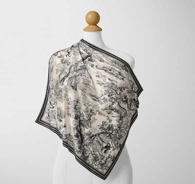 Toile Black Square Scarf