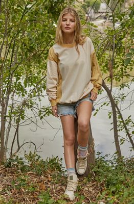 Cream & Mustard Jersey Crew