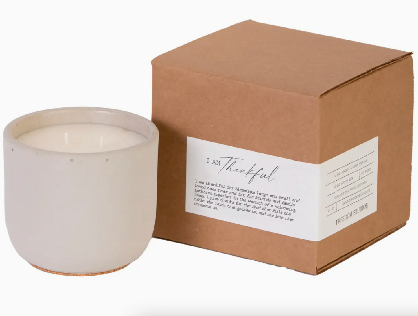 I AM Thankful 22 oz Concrete Candle