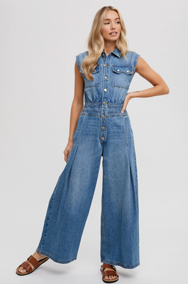 Denim Sleeveless Jumpsuit