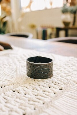 Paisley Pressed Leather Cuff