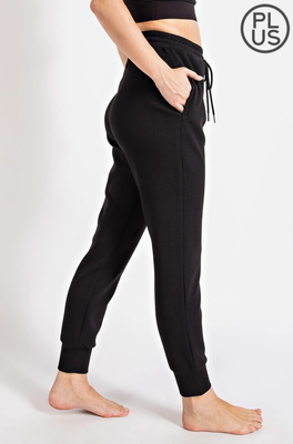Curvy Black Ponti Sweatpants