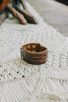 Brown Leather Cuff