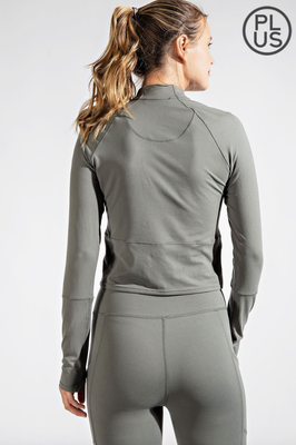 Curvy Smoked Spruce Quarter Zip