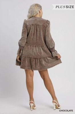 Curvy Chocolate Corduroy Dress