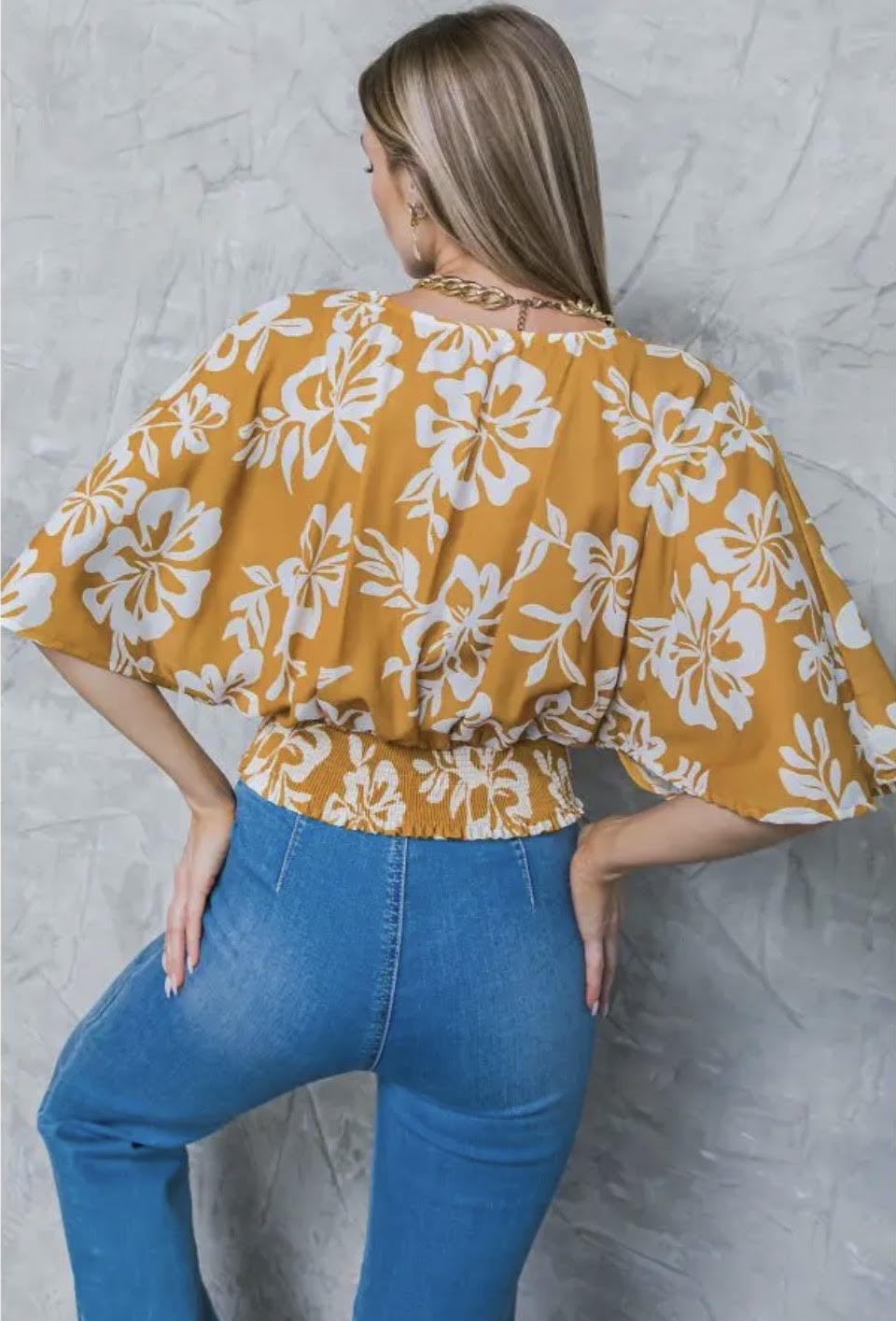 Golden Floral Top
