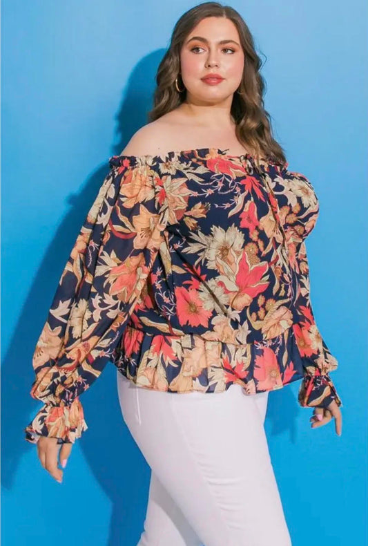 Curvy Navy Floral