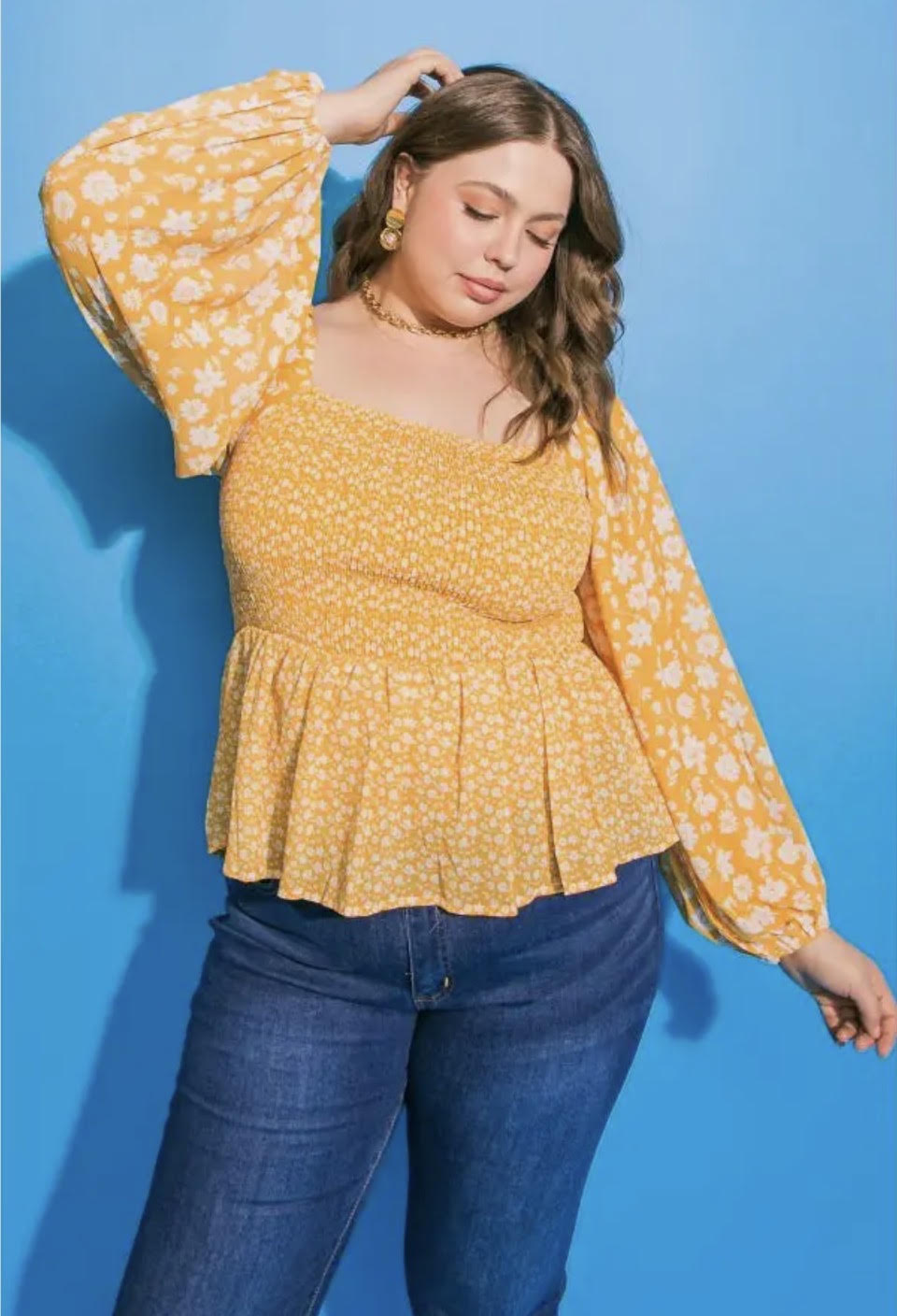 Curvy Yellow Peplum