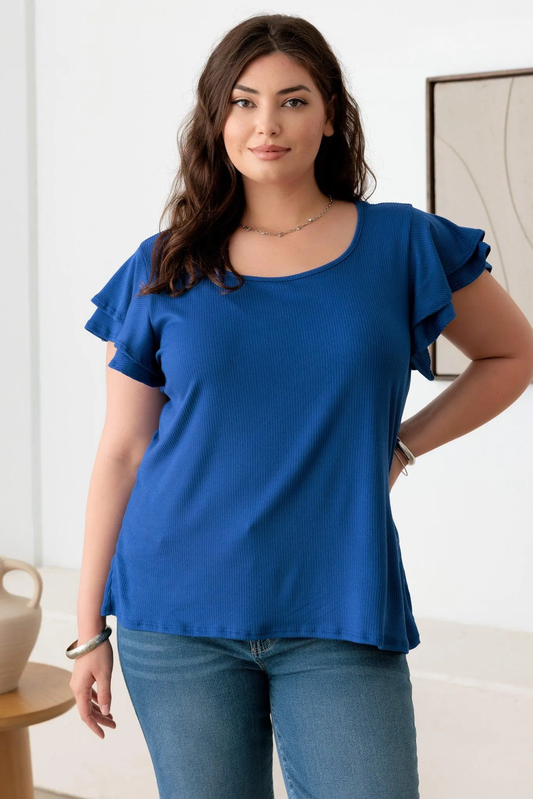 Curvy Royal Flutter Sleeve
