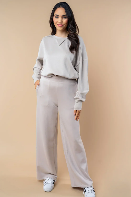 Curvy Stone Wide Leg Lounge Pants