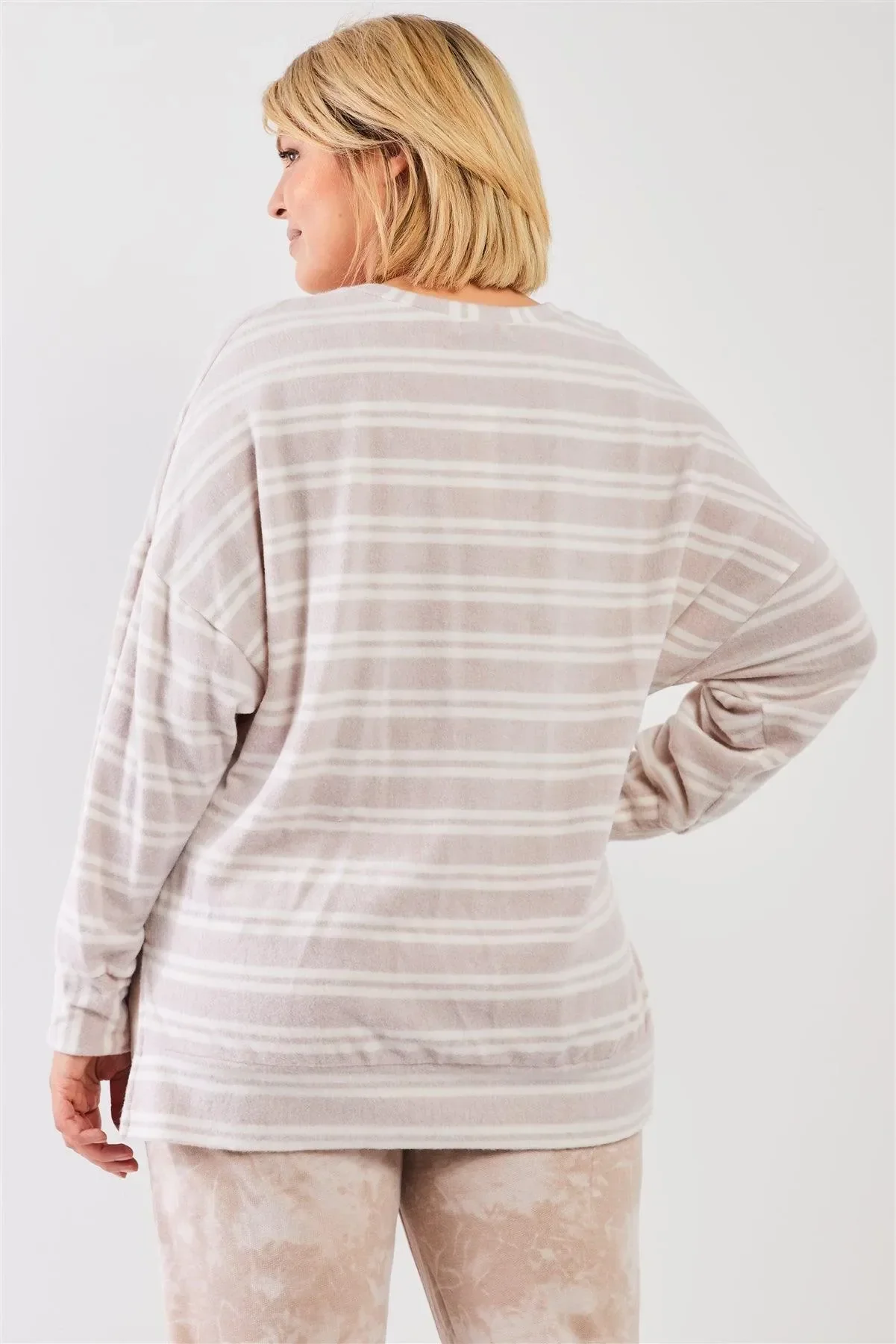 Curvy Cozy Stripe Pullover