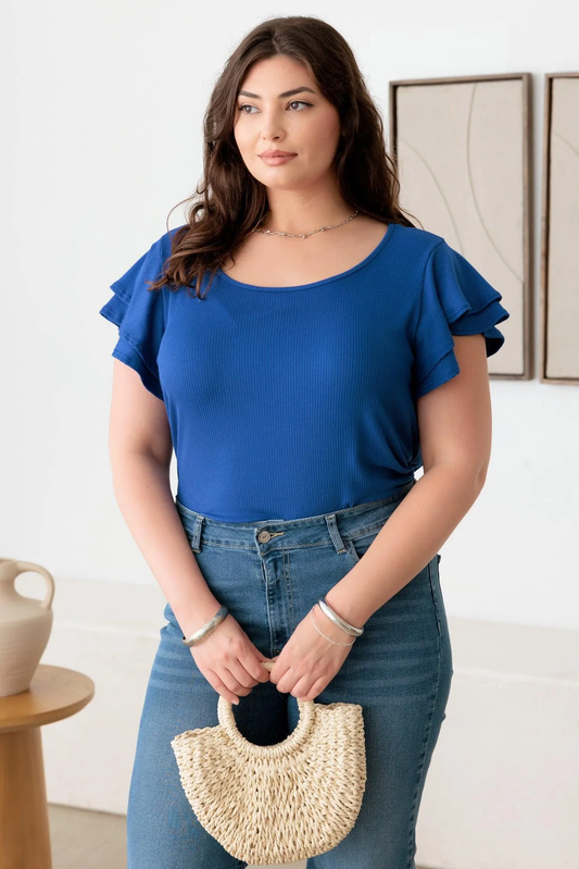 Curvy Royal Flutter Sleeve