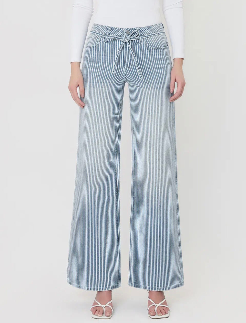 Tie Stripe Wide Leg