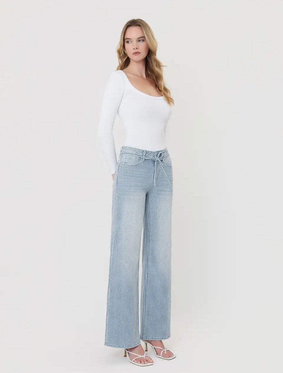 Tie Stripe Wide Leg