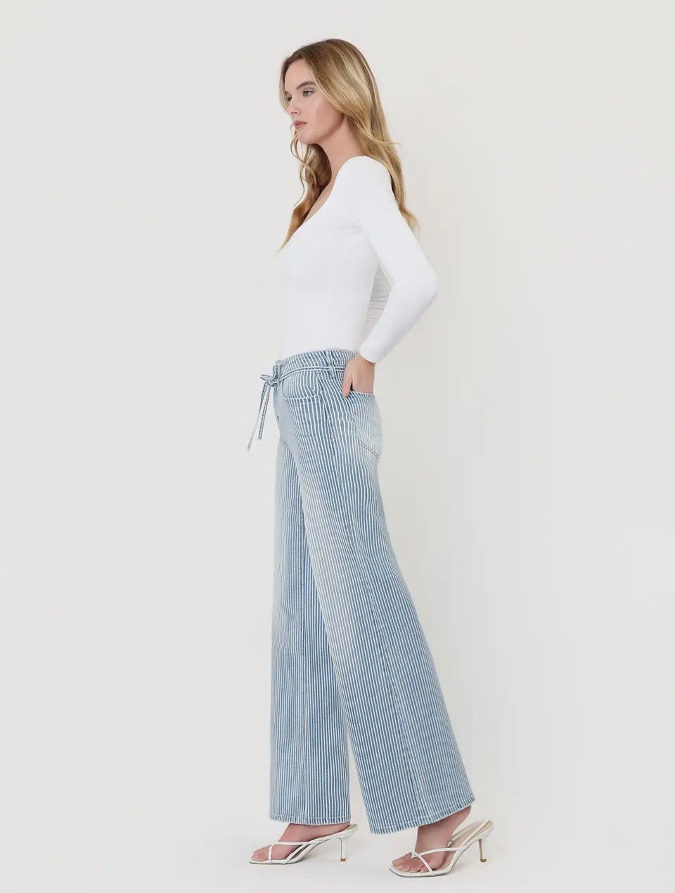 Tie Stripe Wide Leg