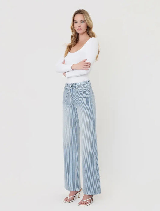 Tie Stripe Wide Leg