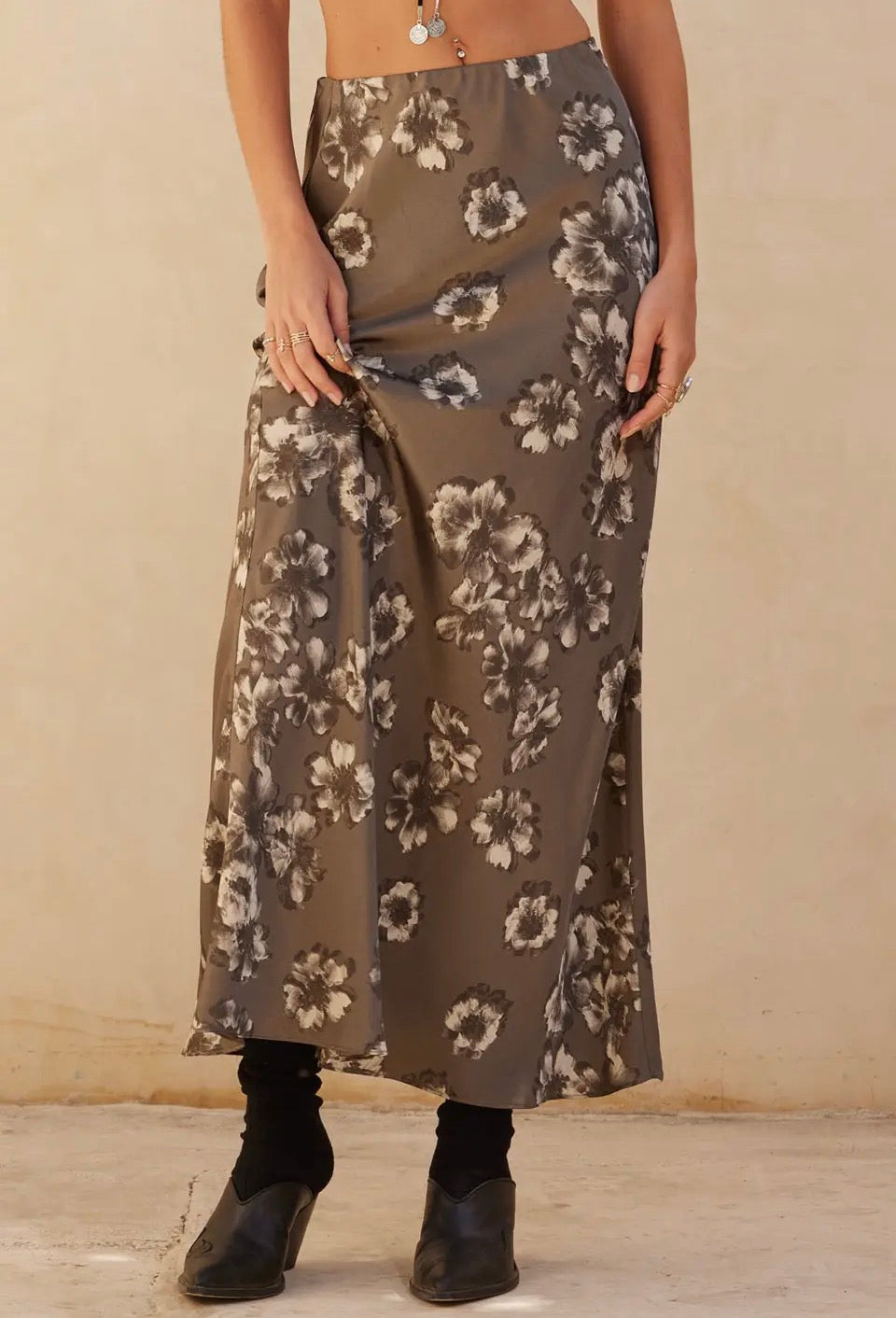 Floral Satin Maxi