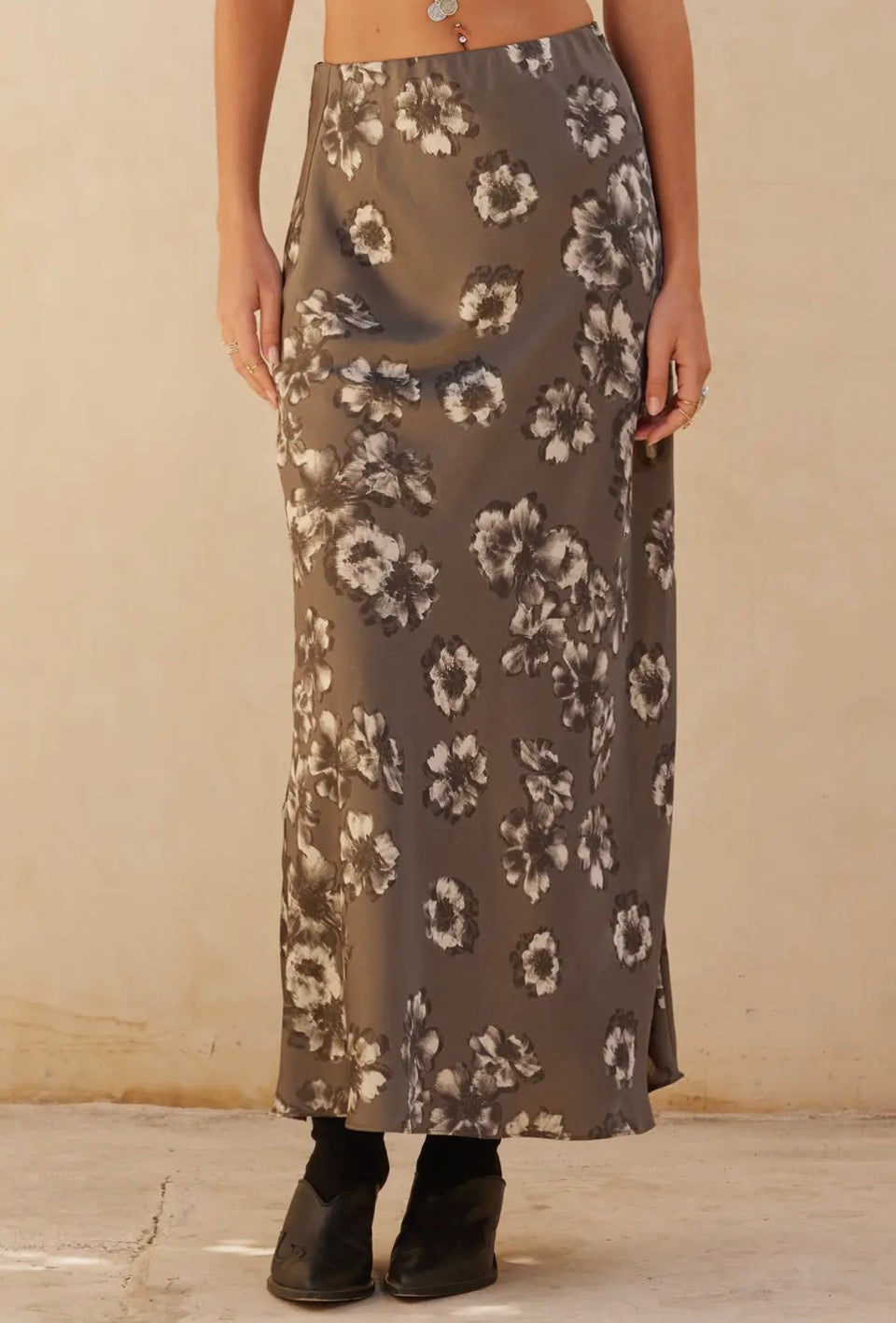 Floral Satin Maxi