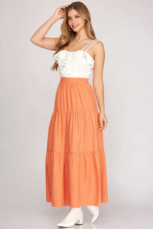 Tangerine Maxi Skirt