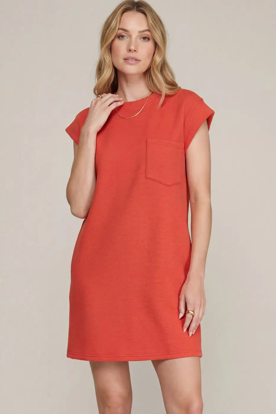 Textured Tomato Dress