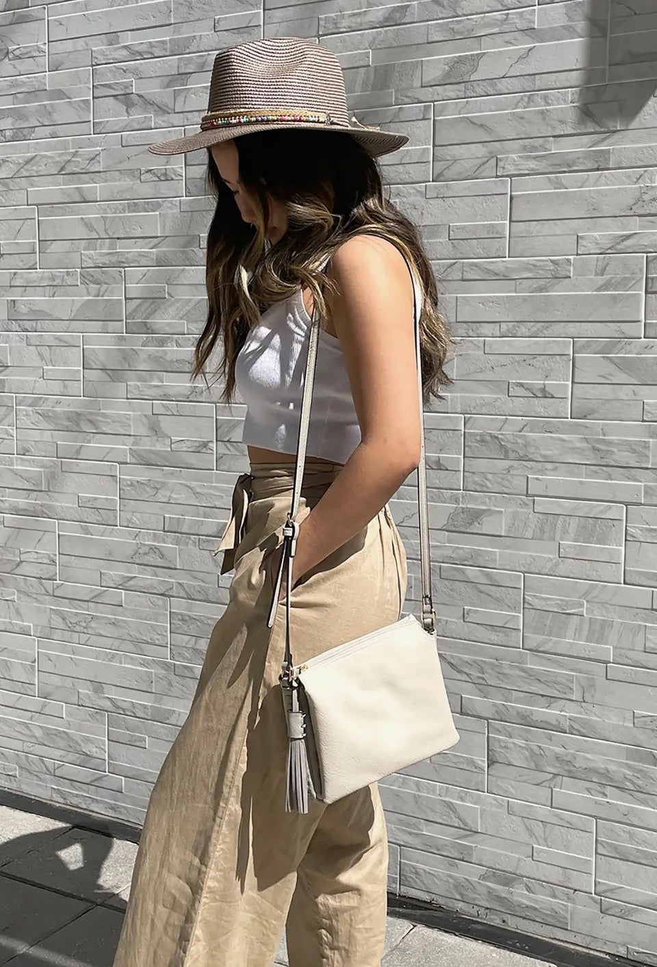 Sabrina 2 Tone Crossbody Grey/Taupe