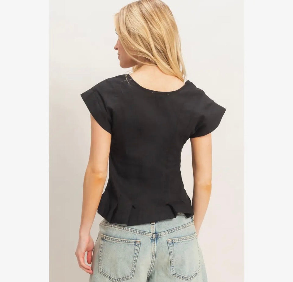 Black Peplum Vest