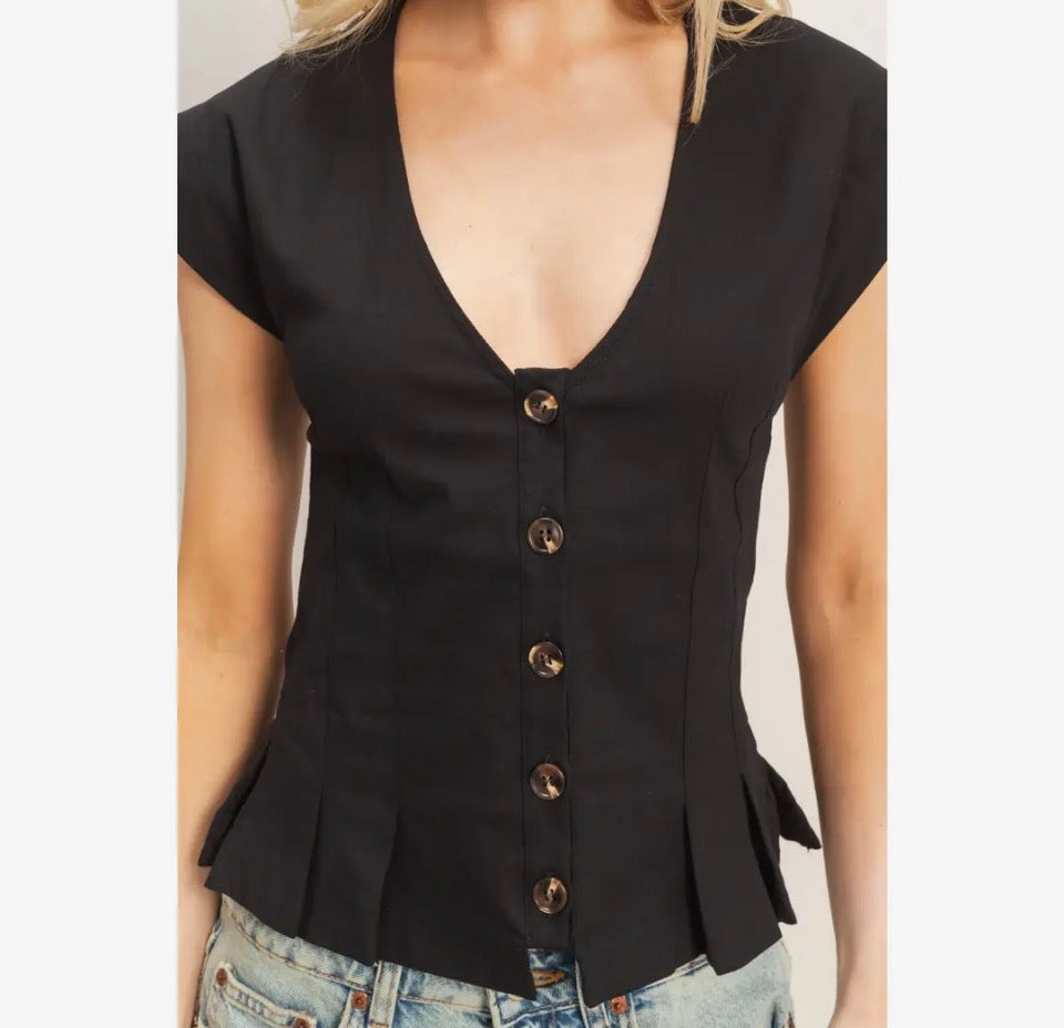Black Peplum Vest
