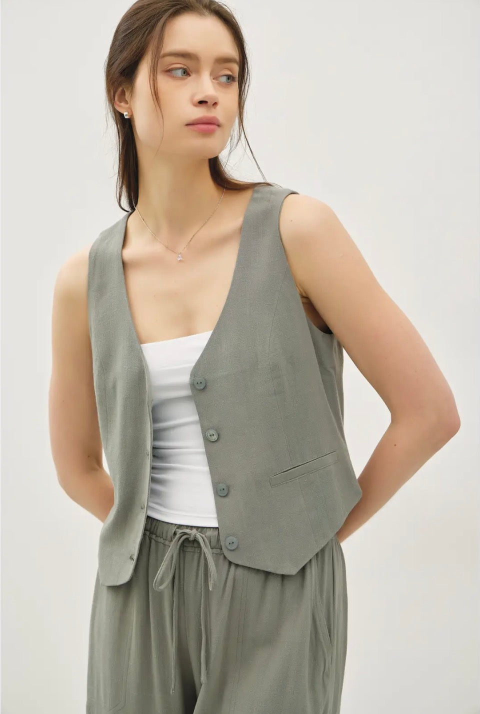 Spruce Linen Vest