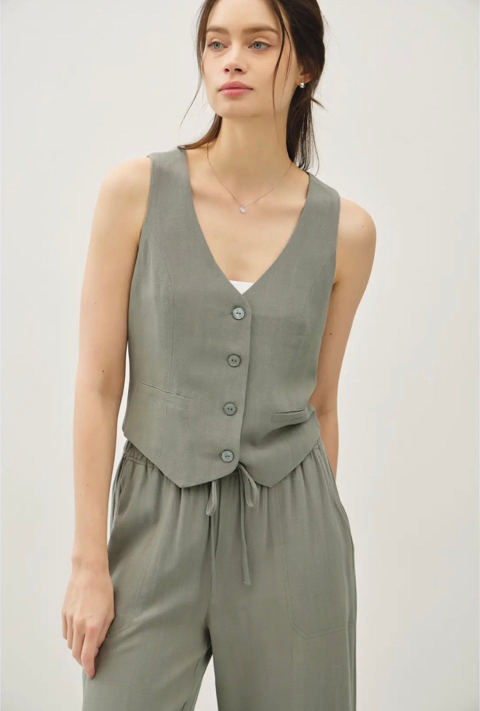 Spruce Linen Vest
