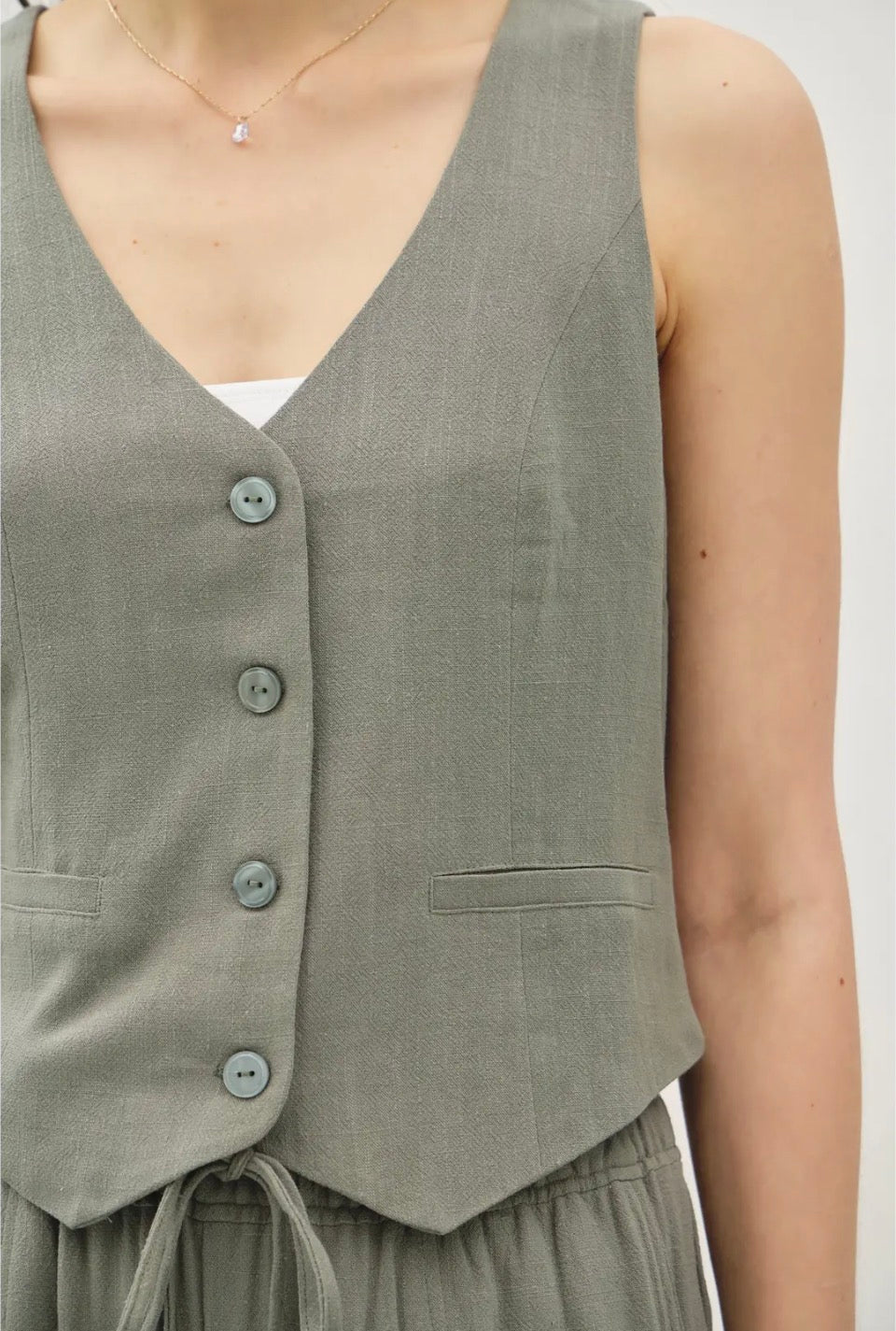 Spruce Linen Vest