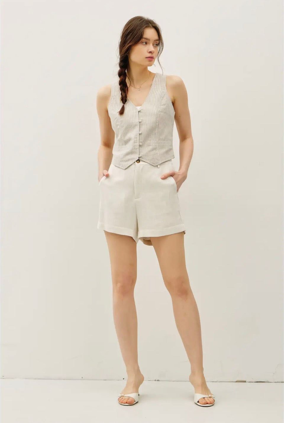 Khaki Stripe Vest