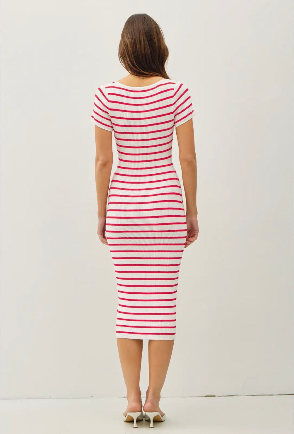 Red Stripe Midi Dress