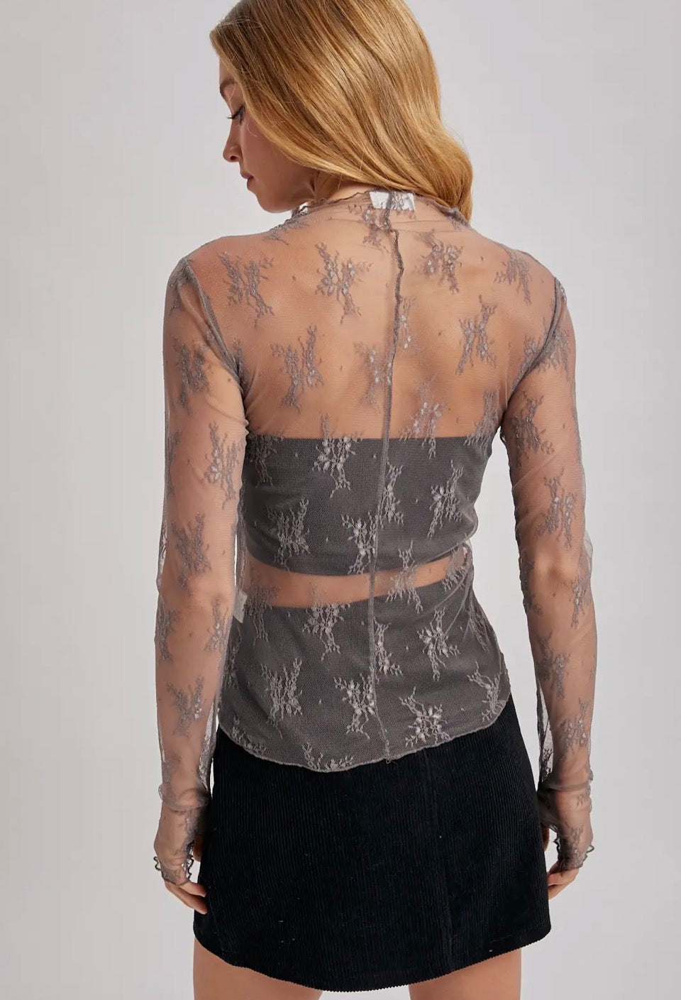 Mauve Lace Floral Top