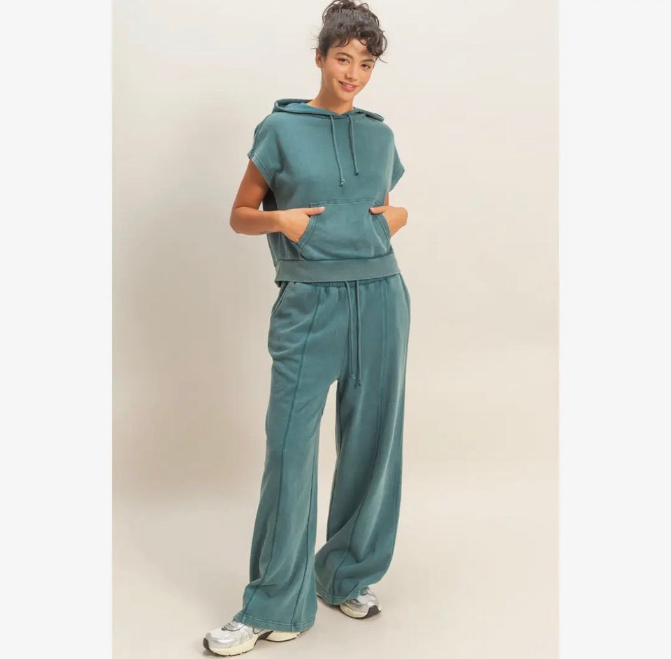 Teal Sleeveless Hoodie