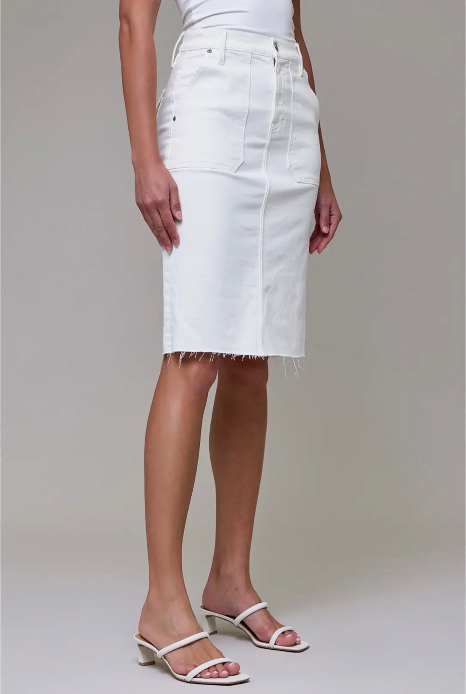 Pearl Midi Denim Skirt