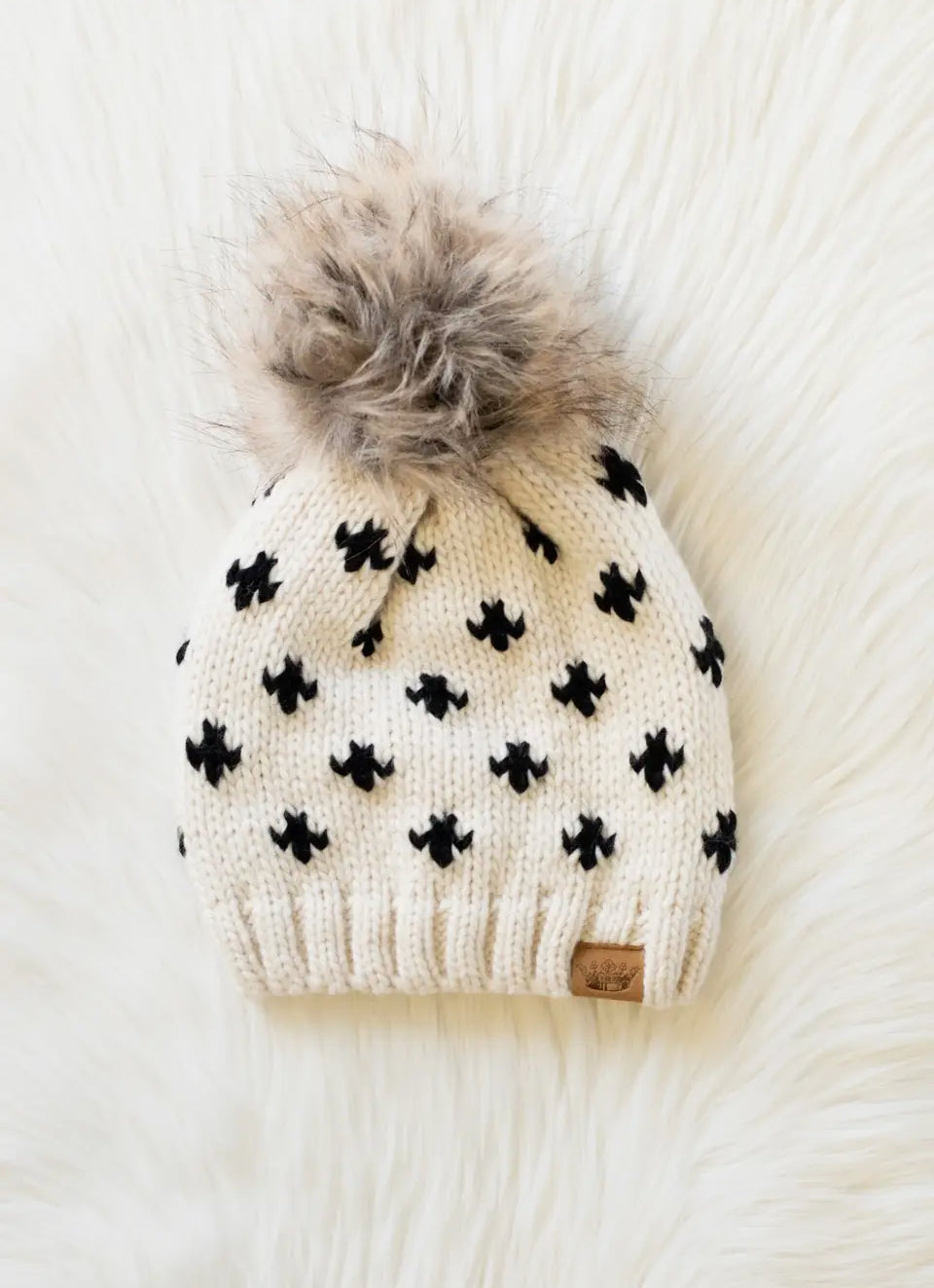 Cream Fleur De Lis Pom